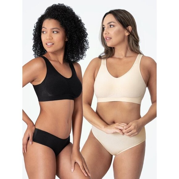 Truekind Daily Comfort Wireless Shaper Bra Sz Small Black Breathable 10022 - Picture 2 of 12